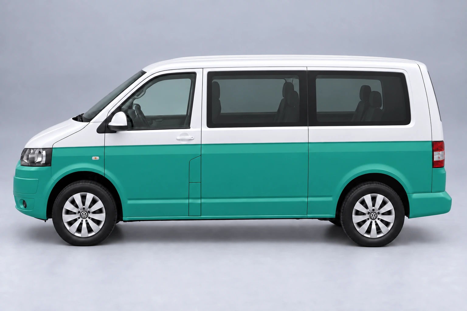 Simulación del acabado de una Transporter: Candy White / Bay Leaf Green